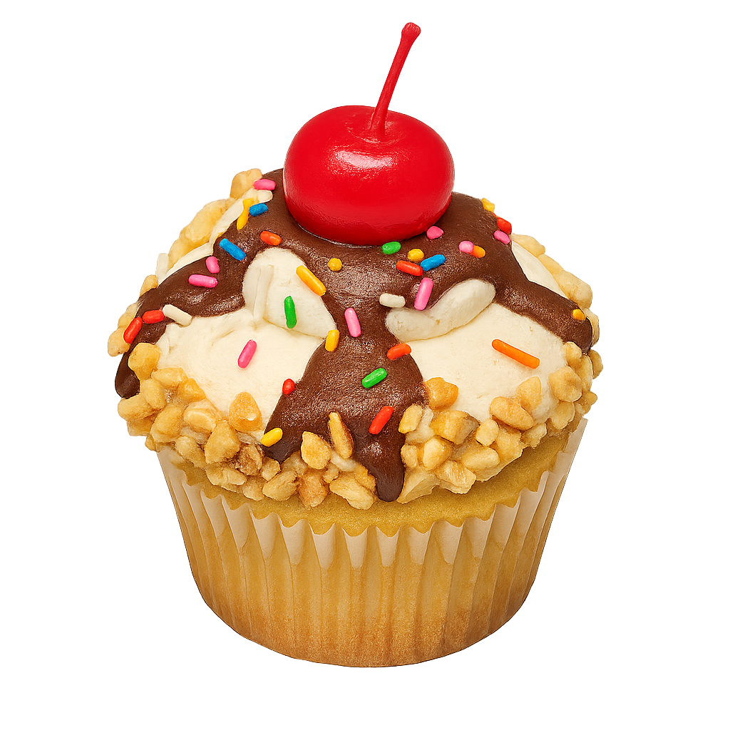 Banana Split Cupcake
